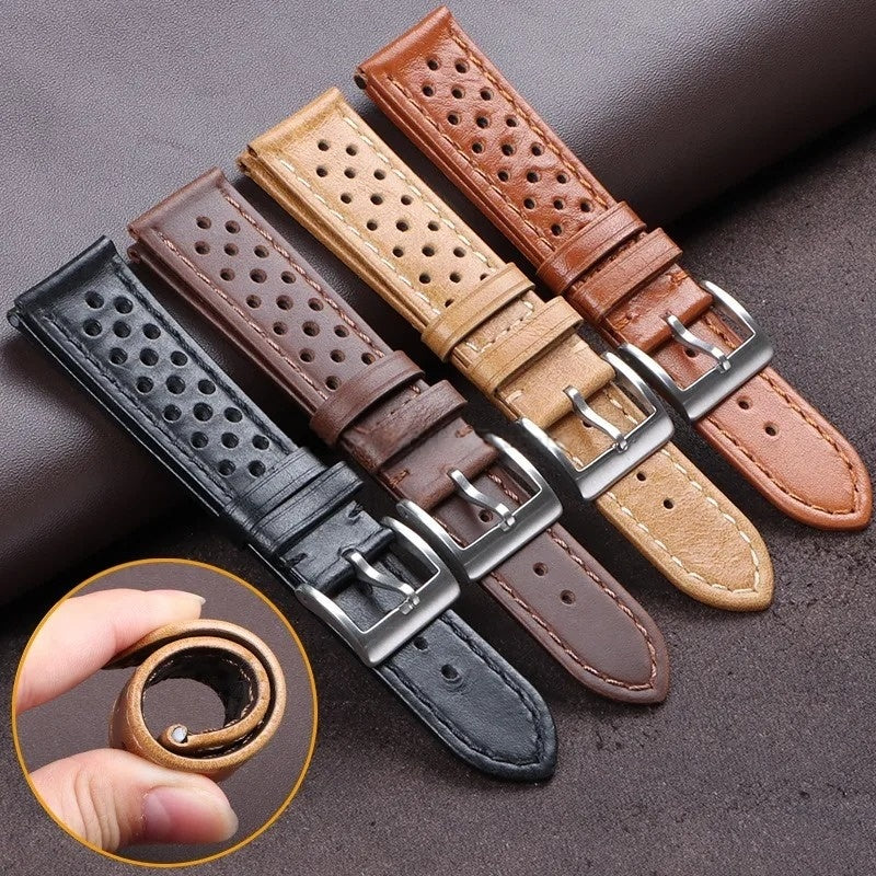 Breathable Leather Watch Strap