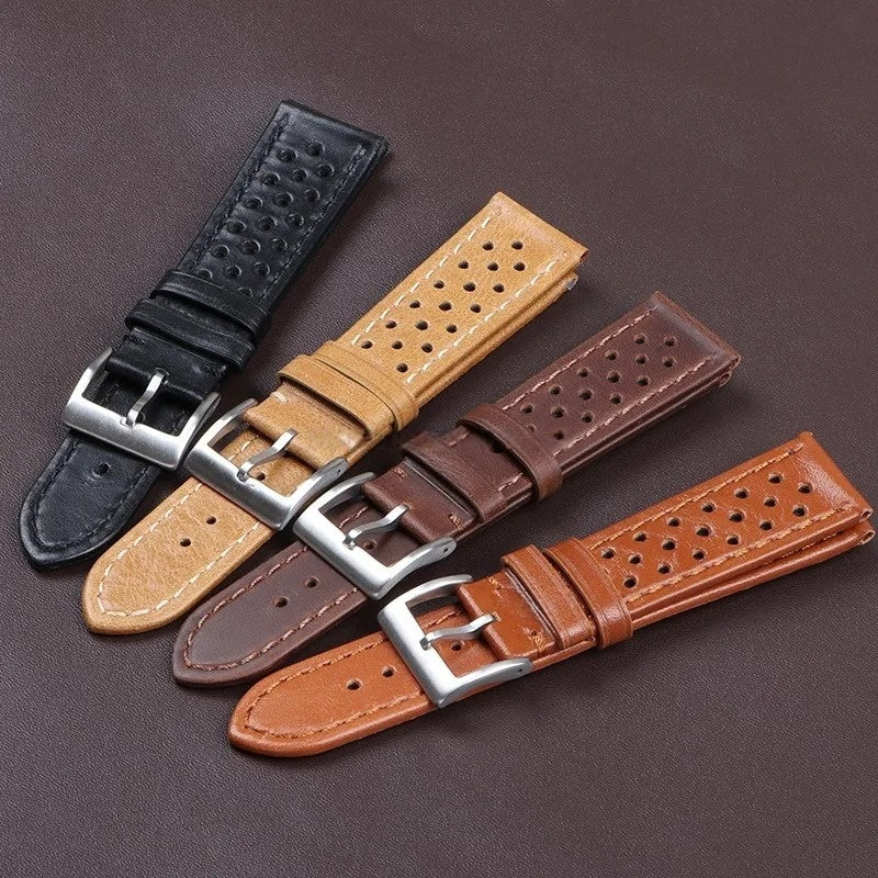 Breathable Leather Watch Strap