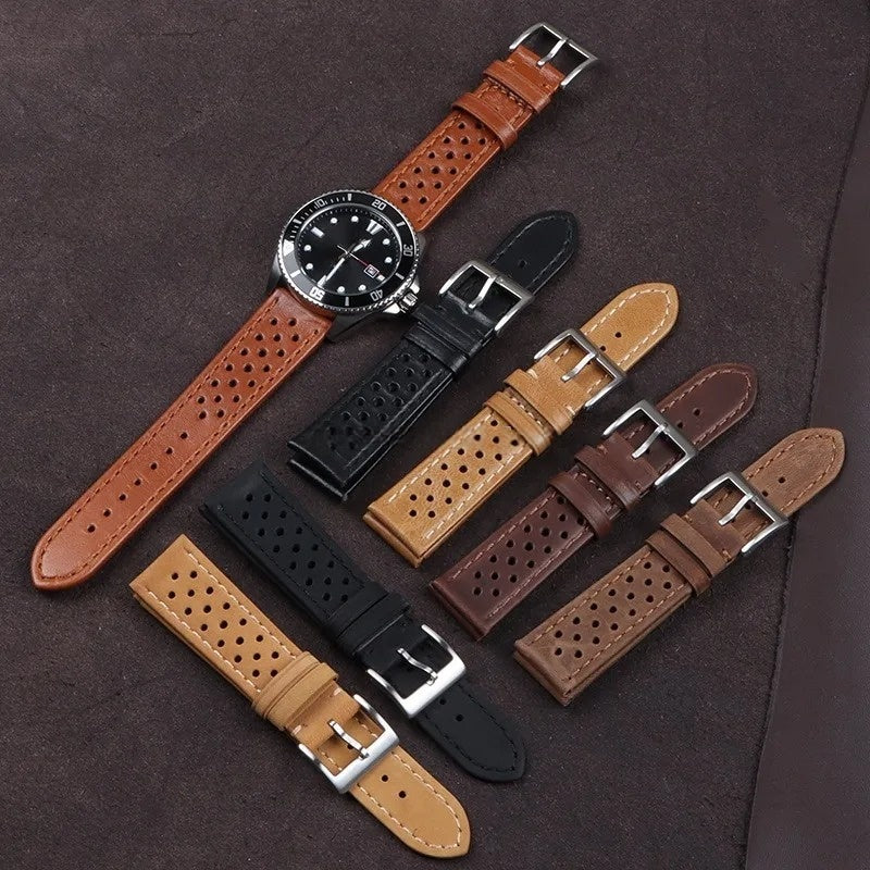 Breathable Leather Watch Strap