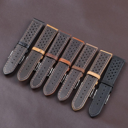 Breathable Leather Watch Strap
