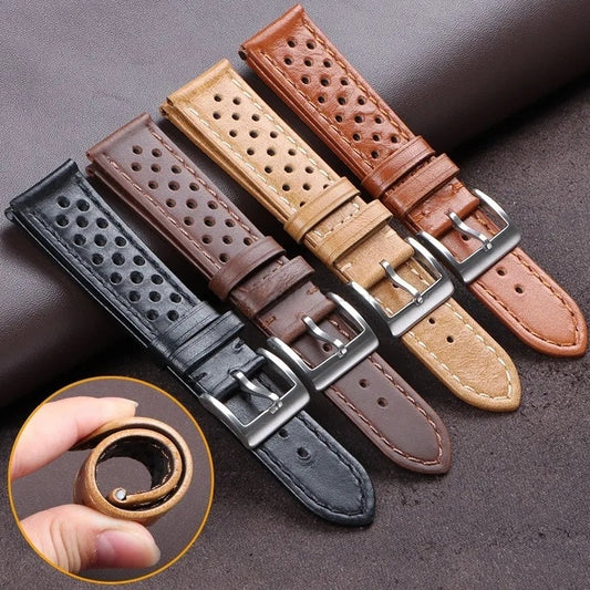 Breathable Leather Watch Strap