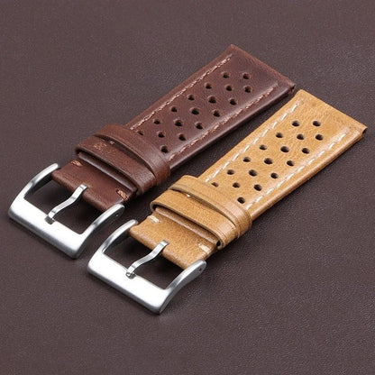 Breathable Leather Watch Strap